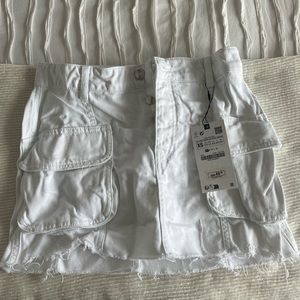 Zara Cargo Skirt White